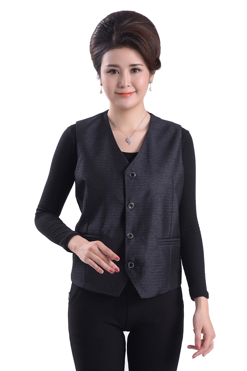 Người trung niên và người già mùa xuân và mùa thu không tay của phụ nữ áo vest ngắn mẹ áo vest mỏng vest nữ mặc vest mùa hè áo kiểu nữ trung niên