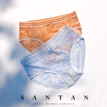 Sweet girl underwear sexy lace summer thin mid - waist triangle shorts head 2021 spring and summer new red