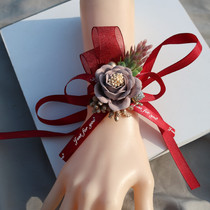 Mori wrist flower bridesmaid group Sisters girlfriends bracelet bride hand flower corsage wedding ceremony Korean beautiful high-end