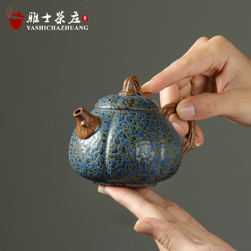 Chen wei Tsubaki raw ore stoneware teapot kiln change kung fu tea set pumpkin pot ceramic ball hole single pot household tea brewer