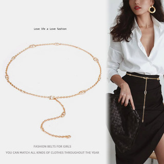 Korean Mk&Dk High-End Metal Chain Waist Chain for Women, Summer Decorative Elegant Accessory, Suitable for Skirts and Dresses