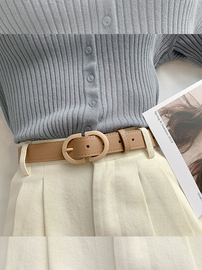 Khaki Genuine Leather Women's Wide Belt, Summer Decorative Versatile 2025 New Trendy Fashion Personality Belt