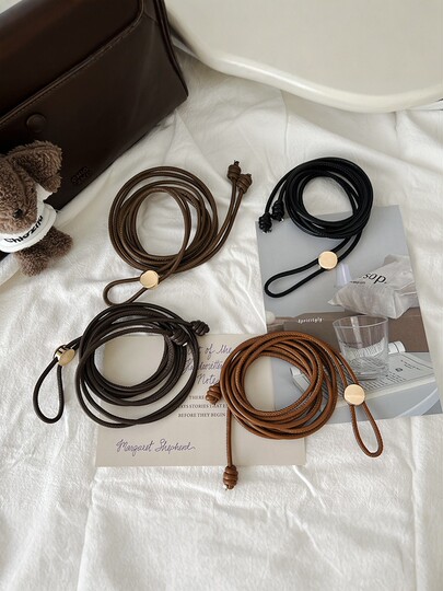 Black Genuine Leather Thin Belt for Women, Decorative Accessory for Dresses, 2025 New Style, High-End Waist Rope, Versatile Design for Women