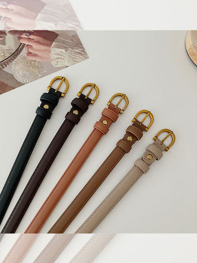 Classic Horseshoe Buckle Black Women's Belt, 2025 New Fashion High-End Belt for Women, Suitable for Jeans