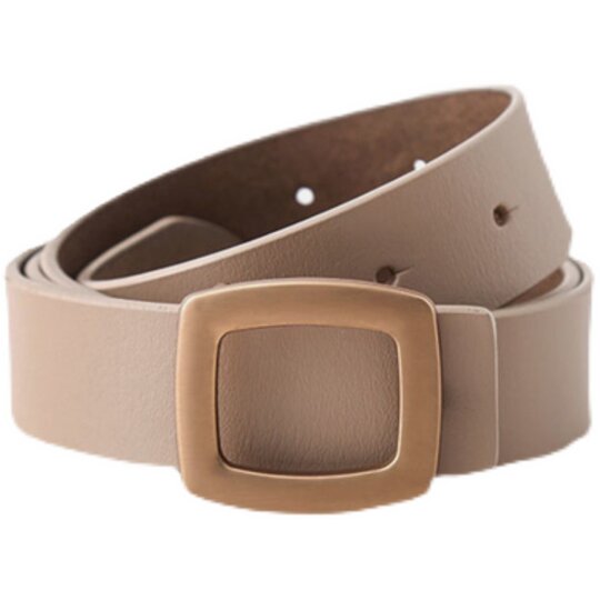 Milk Tea Color Genuine Leather Women's Belt 2022 New Fashion High-End Style to Match Jeans Belt Decorative Belt Versatile