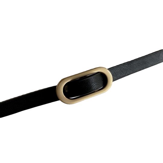 Black High-End Women's Thin Belt, Women's Decorative Accessory for Dresses, Genuine Leather Autumn and Winter Style, Small Leather Belt with Knot, Versatile