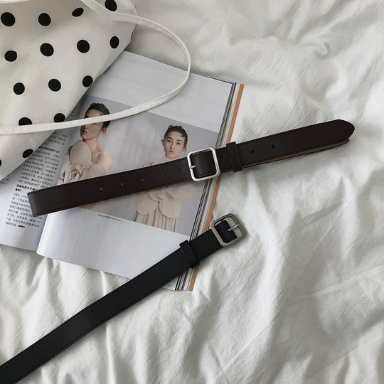 Black Genuine Leather Women's Belt for Jeans 2025 New Fashion High-End Belt Women's Decorative Autumn and Winter Versatile