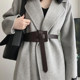 Autumn and Winter Brown Genuine Leather Outwear Belt for Women with Skirt, Windbreaker, Sweater, Suit Jacket, Wide Girdle Belt
