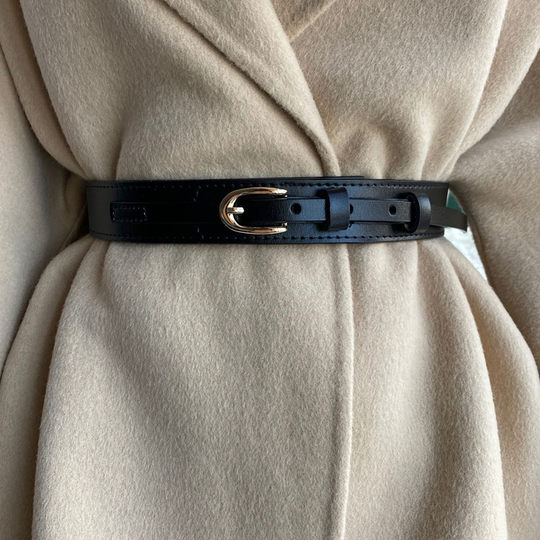Genuine Leather Belt for Women, Decorative Dress Belt, Fashion Waist Accessory for Suits, Wide Waistband for Sweaters and Trench Coats