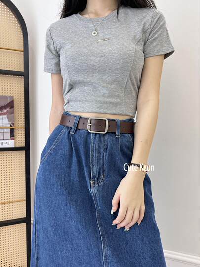 Brown Women's Belt, 2025 New Model, Suitable for Jeans, High-End Style, Decorative Belt for Women, Versatile