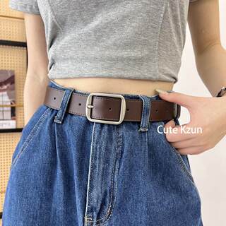 Brown Women's Belt, 2025 New Model, Suitable for Jeans, High-End Style, Decorative Belt for Women, Versatile