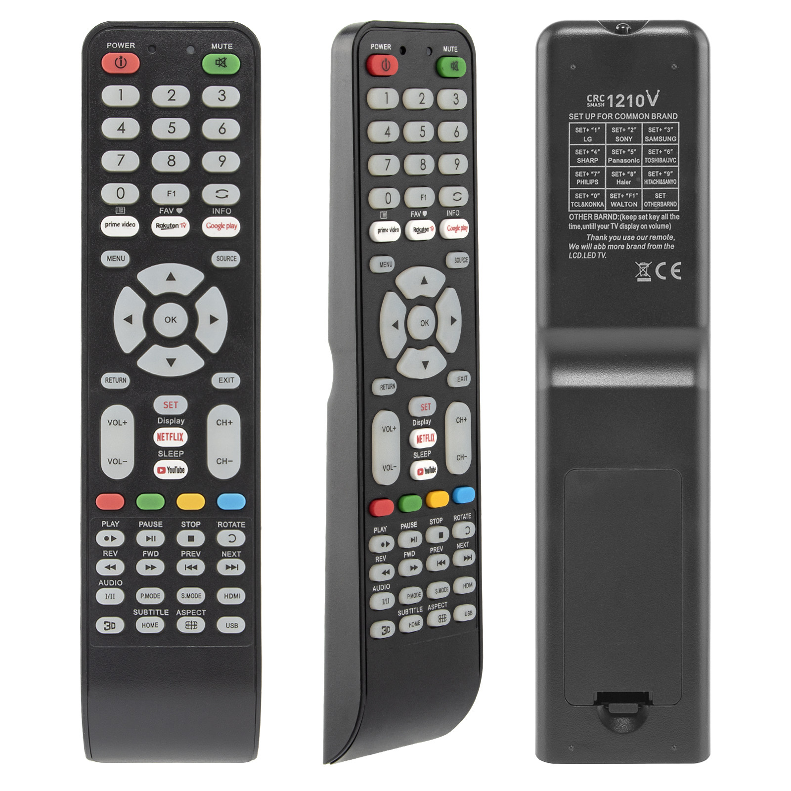 TV Universal Universal Remote Control CRC 1210V can be set up with a global adaptation replacement in English