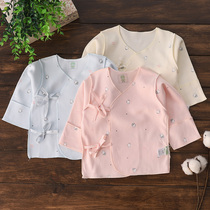 Baby pure cotton boneless blouses baby spring and autumn with adjustable lacing clothes newborn four-season monolayer armguard and autumn clothes