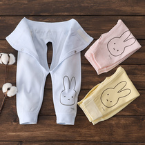 0-3-6 months newborn baby open crotch pants thin cotton single pants spring and autumn male and female baby bottoming Johns