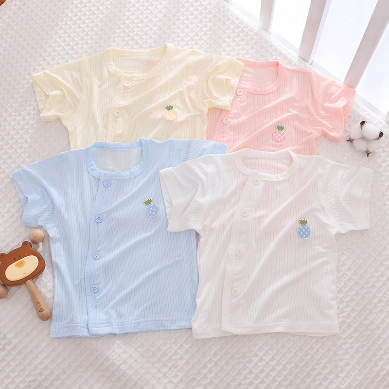 Newborn Baby Clothes Summer Thin Short-Sleeved Ice Silk Modal T-Shirt Summer Half-Sleeved Summer Clothes for Male and Female Babies Newborn Baby Clothes Summer Thin Short-Sleeved Ice Silk Modal T-Shirt Summer Half-Sleeved Summer Clothes for Male and Female Babies
