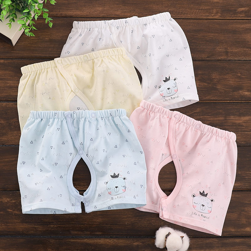 First baby Summer clothes slim fit Short pants for 0-12 months male and female baby Summer dress breathable cool and cool open crotch pants