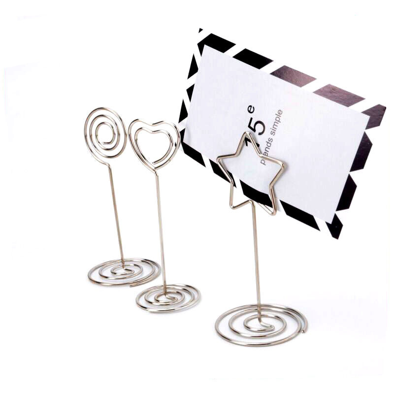 Hot selling creative simple fashion wedding seats heart-shaped metal belt seat desktop post-it note clip message clip