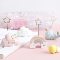 Creative cute cartoon cloud message holder business card clip decoration small ornaments girl heart photo clip