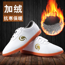 Autumn Winter Tai Chi Shoes Mens Suede Warm Martial Arts Shoes Head Layer Soft Bull Leather Performance Shoes Womens Bull Gluten Ground Practice Shoes Boxing Shoes