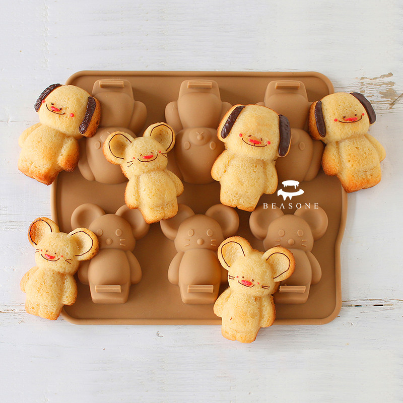Japan Cotta original big ears rat dog lion kitty 6 Even silicone cake molds chocolate ice cream molds