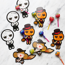 Halloween lollipop card decoration card paper card cute pumpkin man mummy Little Witch kindergarten candy