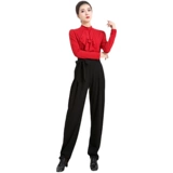 Летние черные цветные штаны, высокая талия, свободный крой