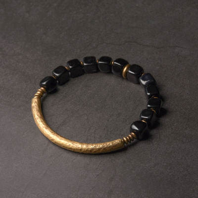 Original obsidian bracelet, a trendy and niche design for men, with a unique, retro and simple style. It's a retro bracelet for women and couples