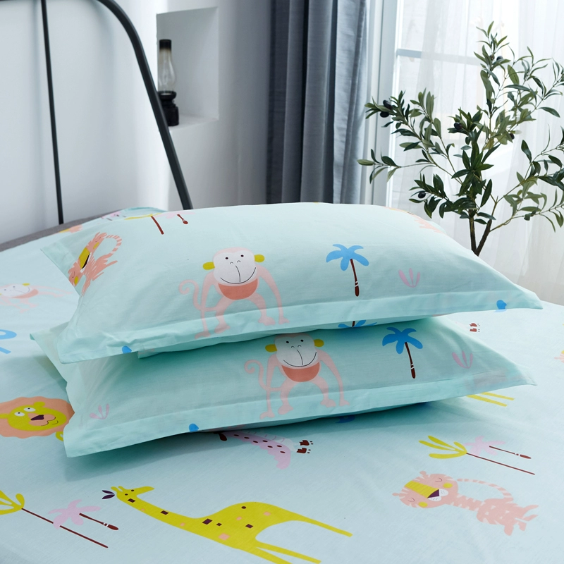 Gối bông với 100% cotton in gối dành cho người lớn gối đơn dành cho học sinh 48x74cm gối kê cổ