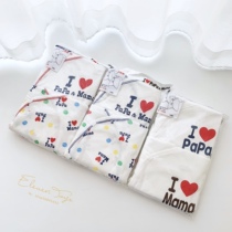 I love mom and dad Cotton Class A air layer butterfly clothes climbing clothes Newborn two-piece suit
