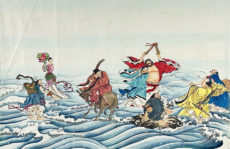 中国美術・純手描き四尺人物掛軸・国画・王震印款・肉筆・宣紙・茶道・文房置物・書画 中国美术家协会会员王其志四尺《富贵锦绣图》 - 牡丹画- 99字画网