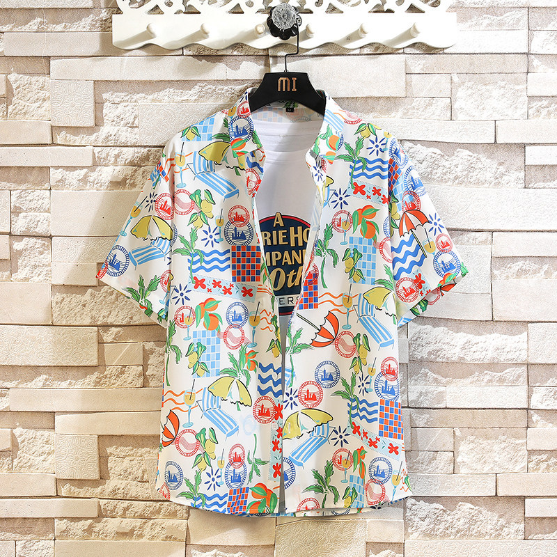 Hawaiian Beach Island Style Casual Shirts for Men and Women, New Summer Style, Yuppie Floral Shirts, Large Size, Fun Watercolor Patterns
