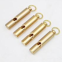 Brass outdoor survival equipment military fan supplies retro referee brass whistle pure brass survival whistle EDC