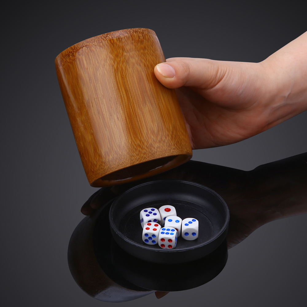 Bamboo tube new dice dice cup Wooden double money straight KTV bar cup Manual screen cup Shake cup color cup dice