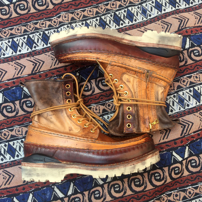 Uncle Gui ICT GRIZZLY mud-dyed hand-sewn shoes Wang washed shoes high-top handmade Goodyear tooling hiking shoes men