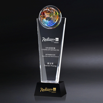 Crystal trophy custom Glass medal custom custom company annual meeting outstanding staff honor award Sales champion