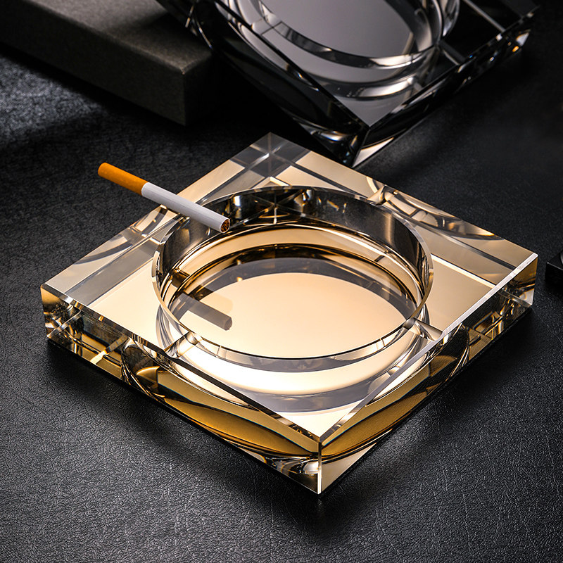 Creative personality trend fashion crystal ashtray atmospheric simple home living room office glass ashtray customization