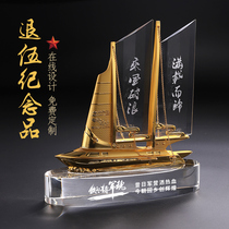 Creative custom veteran souvenirs send comrades veterans party memento Smooth sailing Crystal sailing ornaments