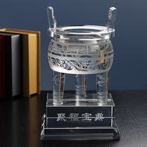 Crystal tripod crafts Office desktop lucky ornaments Business gifts Company anniversary opening gifts