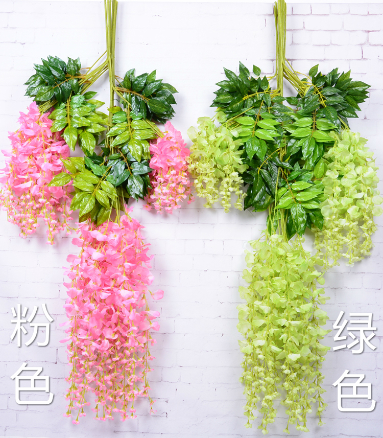 Mô phỏng Hoa Wisteria Hoa đậu dài Hoa trang trí Hoa Vine Chuỗi Chuỗi Mây Đám cưới Vine Hoa giả Hoa nhựa Hoa Vine - Hoa nhân tạo / Cây / Trái cây cây giả đẹp