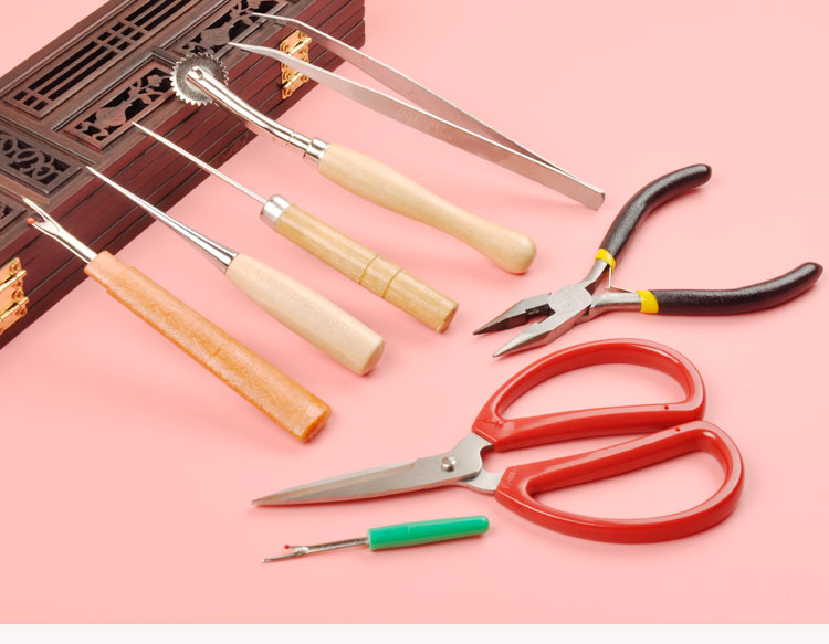 dụng cụ cầm tay dùi DIY không dệt vải ép bánh xe đường may kẹp ripper thiết bị thông qua kẹp kéo dây ren - Công cụ & vật liệu may DIY nút kim loại