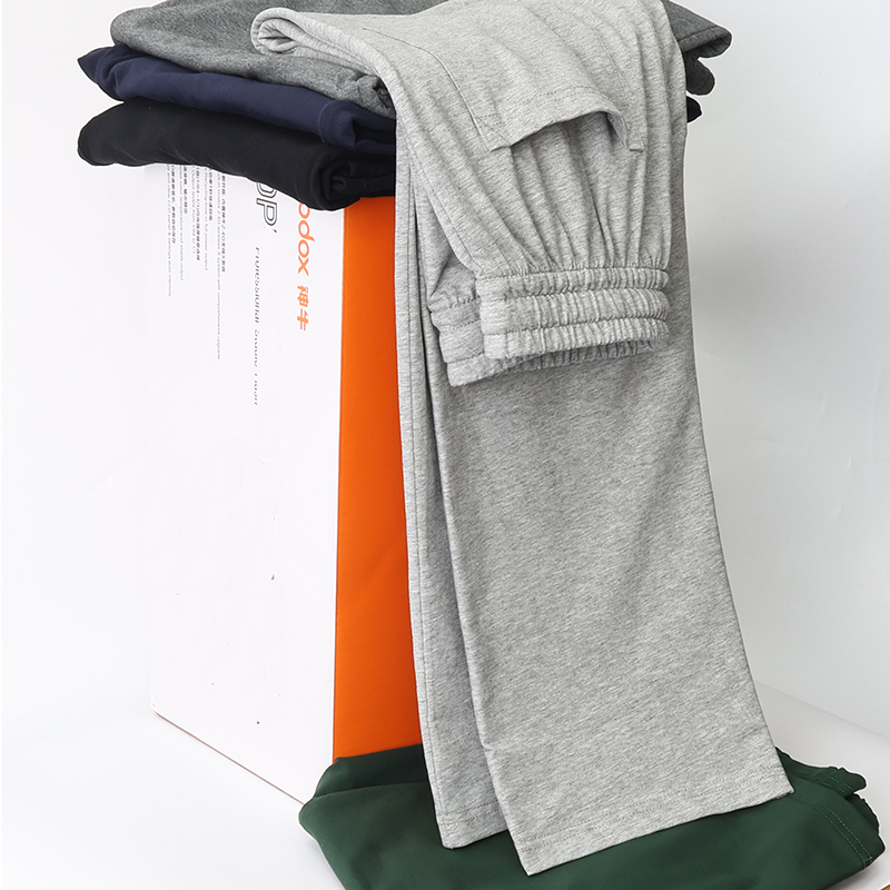 Summer Thin Cotton Men's Pants, Gray Sweatpants, Straight-Leg Pants, Spring and Autumn Loose Versatile Casual Long Pants, Sports Pants