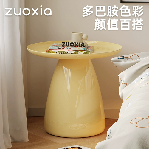 左下 Северный европейский прикроватный шкаф Простая современная спальня для хранения спальни прикроватное шкаф кремовая сеть красная креативная круговой столик красный