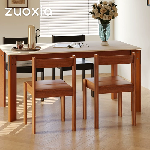 左下 Деревянные обеденные стулья, средневековые обеденные стулья со спинкой из массива дерева, обеденные стулья в стиле ретро для ресторанов, новые дизайнерские обеденные столы и стулья