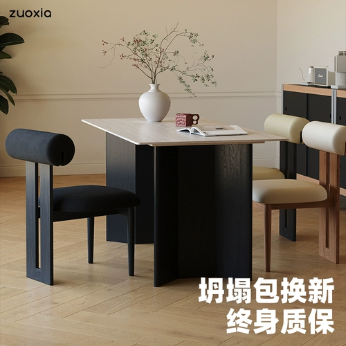 左下 Новый стул Andy в стиле ваби-саби, средневековый обеденный стул из массива дерева, французский домашний элитный стул для бегемота, легкий, роскошный стул для макияжа