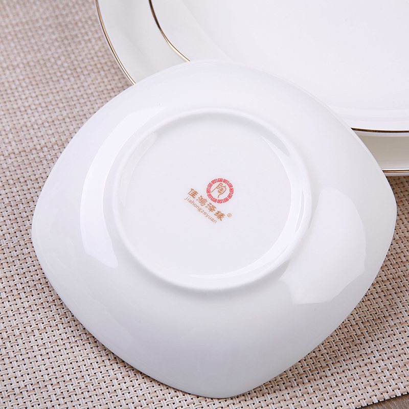 Ou ipads porcelain square fuels the western - style food tableware ceramic plate flat pasta dish dish dish household deep dish