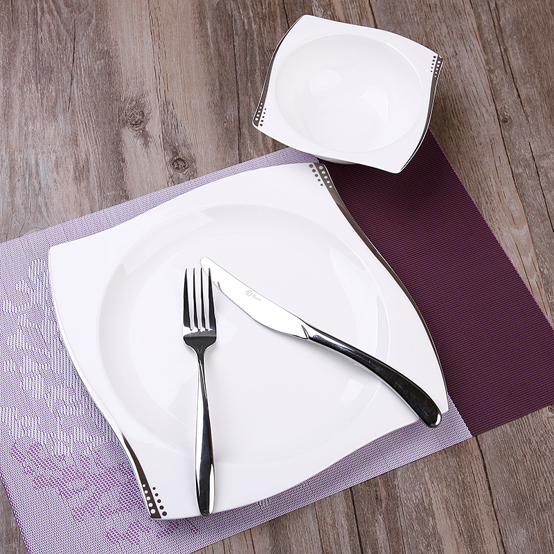 Continental plate ipads porcelain dinner plate beefsteak plate purchasing wholesale western tableware square plate restaurant