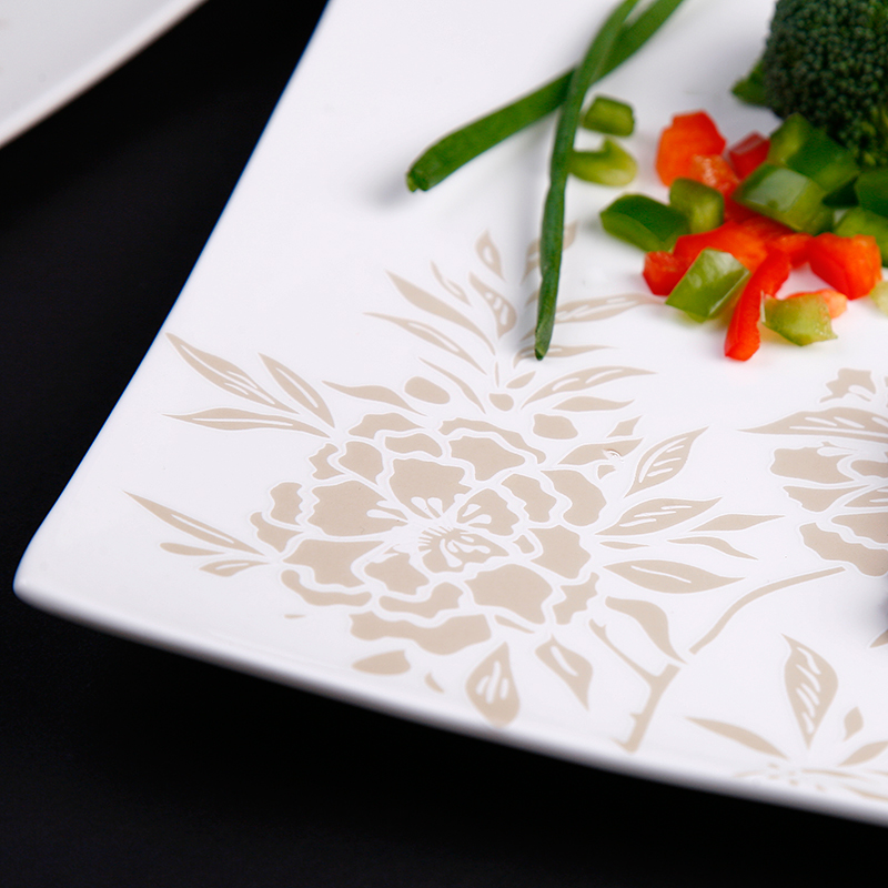 European ipads porcelain dish square pasta dish hotel beefsteak flat plate western - style food tableware ceramic plate