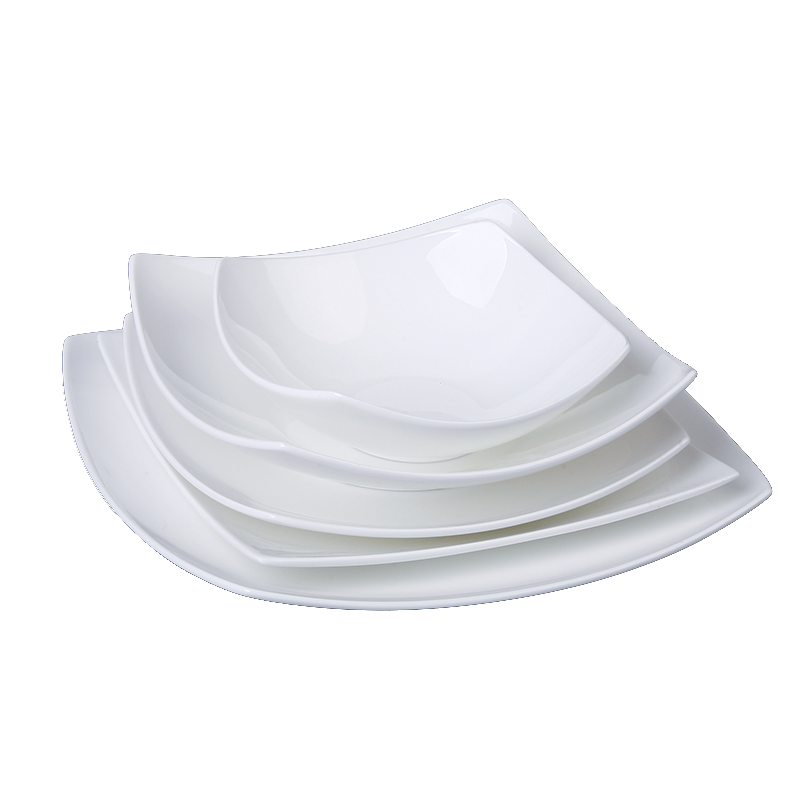 Pure white ipads porcelain child creative irregular household use of western - style tableware microwave plate pasta dish