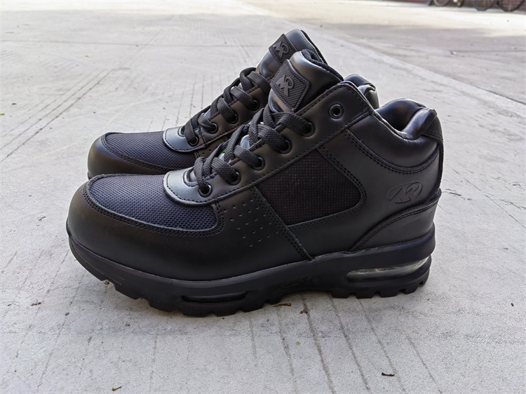 Exterior Single High-end Autumn Winter Black Outdoor Shoes Working Shoes Casual Shoes Genuine Leather High Drum Anti-Wear Shock Absorbing Air Cushion Shoes