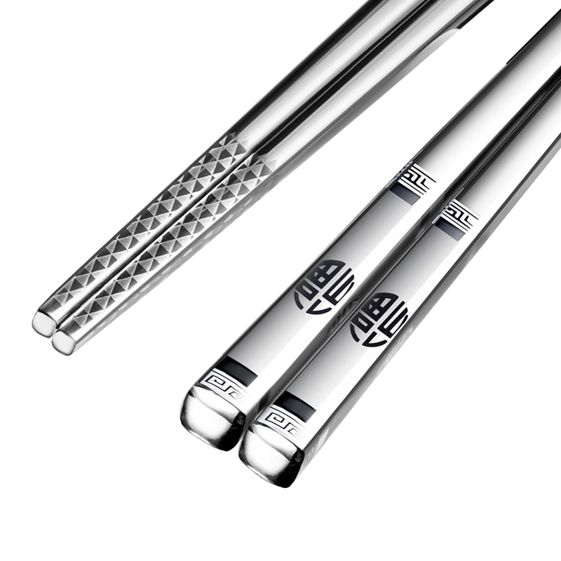 304 Stainless Steel Iron Antiskid Chinese Style Chopsticks 5 Pairs